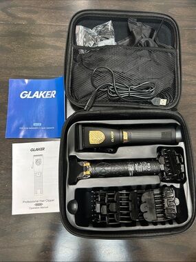 Professional Hair Clipper Kit in Black & Gold